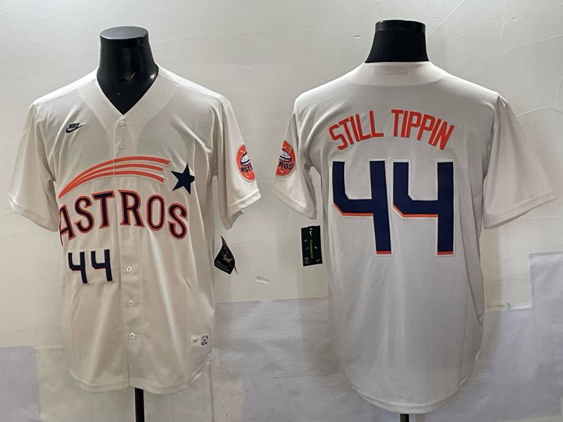 Men 2025 Houston Astros #44 Still Tippin Cream Joint Name Nike MLB Jersey 04->houston astros->MLB Jersey